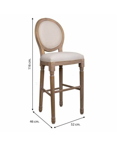 Sgabello Alexandra House Living Crema Gomma Legno 46 x 116 x 52 cm