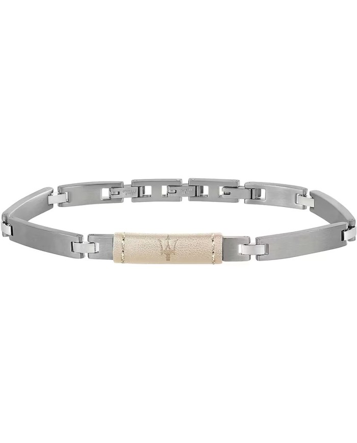 Bracciale Uomo Maserati ICONIC Pelle Acciaio inossidabile Bracciale Uomo Maserati ICONIC Pelle Acciaio inossidabile