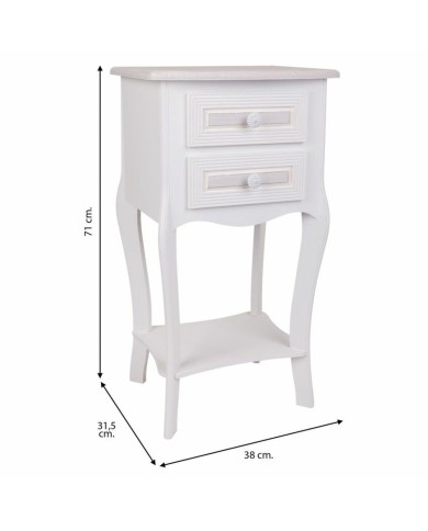 Comodino Alexandra House Living Bianco 31 x 71 x 38 cm