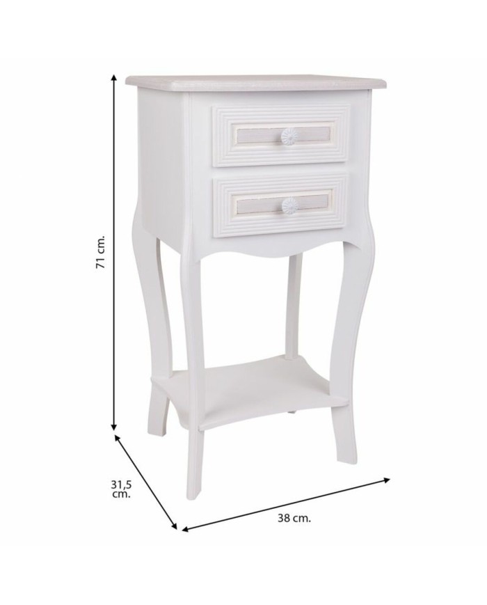 Comodino Alexandra House Living Bianco 31 x 71 x 38 cm Comodino Alexandra House Living Bianco 31 x 71 x 38 cm