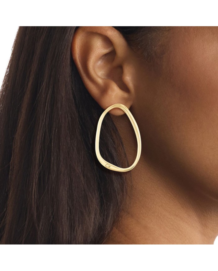 Orecchini Donna Calvin Klein SCULPTURAL Acciaio inossidabile Dorato