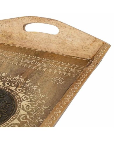 Vassoio Alexandra House Living Bianco Naturale Legno di mango 25 x 6 x 48 cm