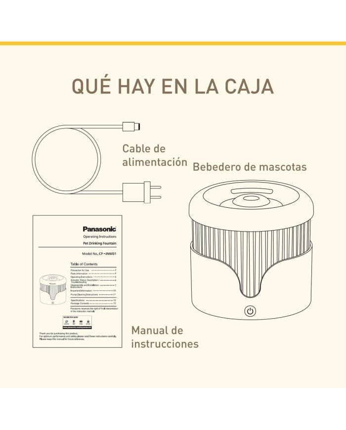 Fontana per Animali Domestici Panasonic CP-JNW01CW Fontana per Animali Domestici Panasonic CP-JNW01CW