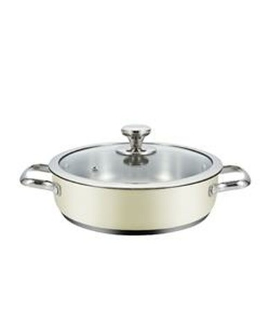 Casseruola con coperchio Haeger PA-24L.009A Beige Ø 24 cm Casseruola con coperchio Haeger PA-24L.009A Beige Ø 24 cm