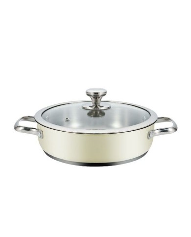 Casseruola con coperchio Haeger PA-24L.009A Beige Ø 24 cm Casseruola con coperchio Haeger PA-24L.009A Beige Ø 24 cm