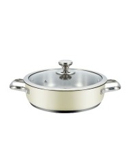 Casseruola con coperchio Haeger PA-24L.009A Beige Ø 24 cm Casseruola con coperchio Haeger PA-24L.009A Beige Ø 24 cm