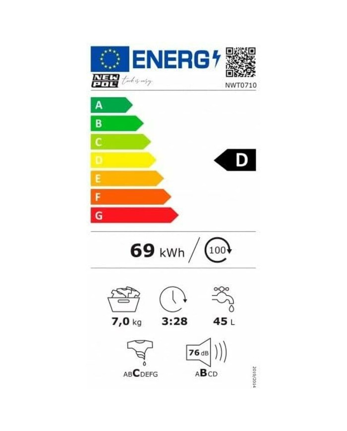 Lavatrice NEWPOL NWT0710 59,7 cm 1000 rpm 7 kg Lavatrice NEWPOL NWT0710 59,7 cm 1000 rpm 7 kg