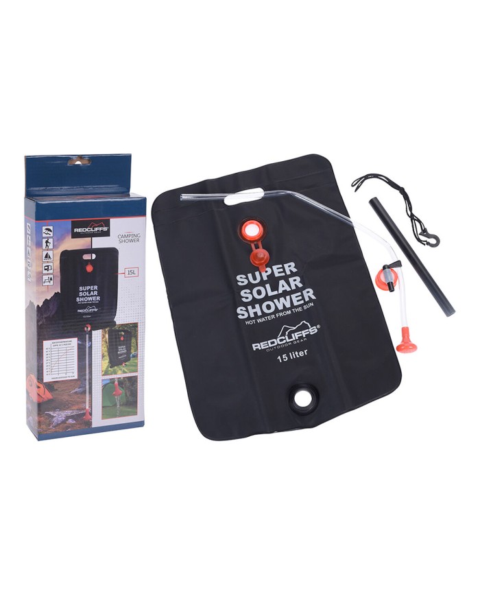 Sacco Doccia Solare da Campeggio Redcliffs Nero 15 L Sacco Doccia Solare da Campeggio Redcliffs Nero 15 L