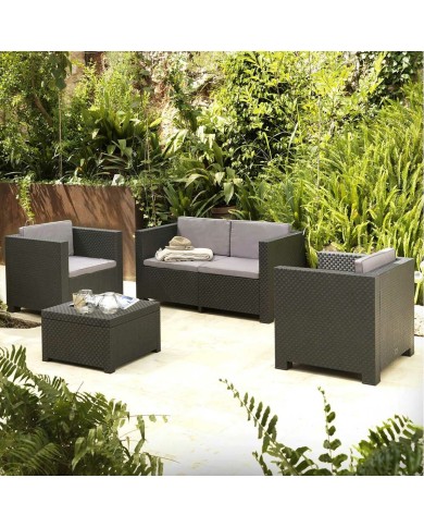 Mobili da giardino SP Berner Diva Tropea Antracite Grigio scuro (4 Pezzi) Mobili da giardino SP Berner Diva Tropea Antracite Grigio scuro (4 Pezzi)