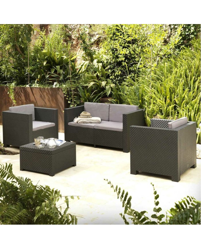Mobili da giardino SP Berner Diva Tropea Antracite Grigio scuro (4 Pezzi) Mobili da giardino SP Berner Diva Tropea Antracite Grigio scuro (4 Pezzi)
