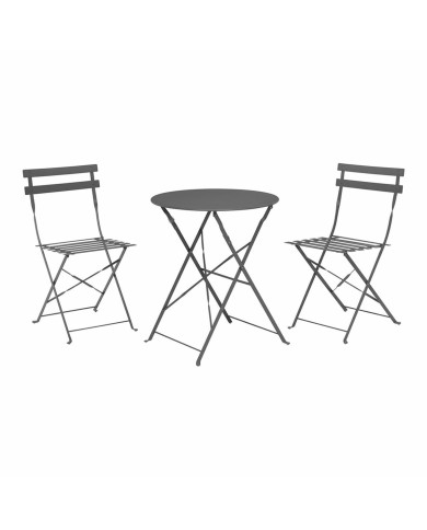 Tavolo con 2 sedie IPAE Progarden Bistró Pieghevole Antracite (3 Pezzi) Tavolo con 2 sedie IPAE Progarden Bistró Pieghevole Antracite (3 Pezzi)