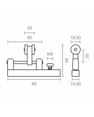 Carrucola per pergola Micel TLD21 Nylon 65 x 18,5 x 48 mm Solcometro Bianco