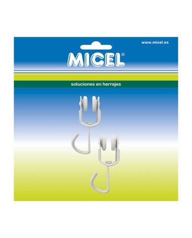 Puleggia per tende Micel TLD18 Interno Bianco 2 Unità Puleggia per tende Micel TLD18 Interno Bianco 2 Unità