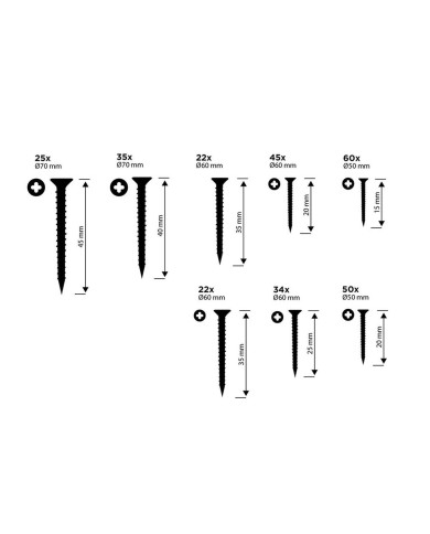 Kit di viti Black & Decker Phillips Legno 332 Pezzi Kit di viti Black & Decker Phillips Legno 332 Pezzi