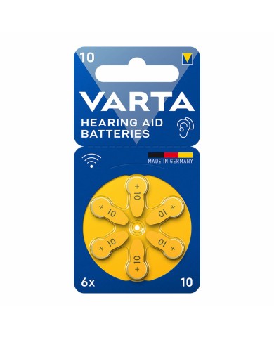 Pila per apparecchio acustico Varta Hearing Aid 10 PR70 6 Unità Pila per apparecchio acustico Varta Hearing Aid 10 PR70 6 Unità