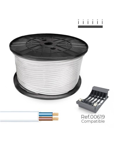 Cavo Elettrico Tubo Sediles Bianco 2 x 1,5 mm 200 m h05vvh2-f Cavo Elettrico Tubo Sediles Bianco 2 x 1,5 mm 200 m h05vvh2-f