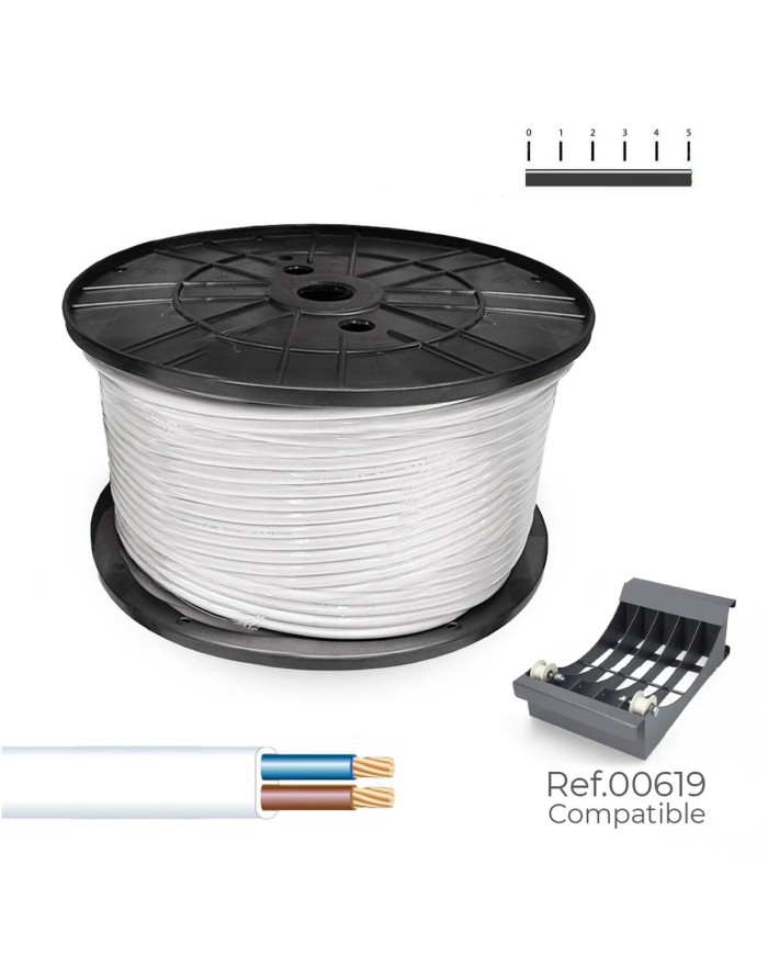Cavo Elettrico Tubo Sediles Bianco 2 x 1,5 mm 200 m h05vvh2-f