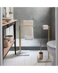 Porta Carta Igienica con Supporto per Scopino Andrea House Dorato Porta Carta Igienica con Supporto per Scopino Andrea House Dorato