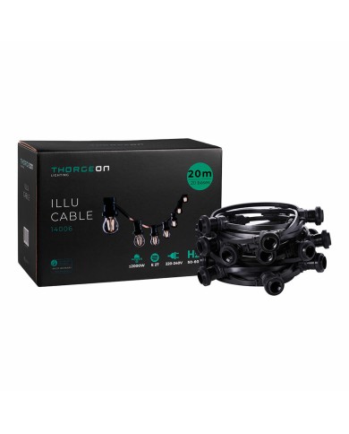 Filo di luci Thorgeon Nero 2000 W 20 m 20 Filo di luci Thorgeon Nero 2000 W 20 m 20