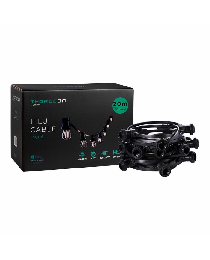Filo di luci Thorgeon Nero 2000 W 20 m 20