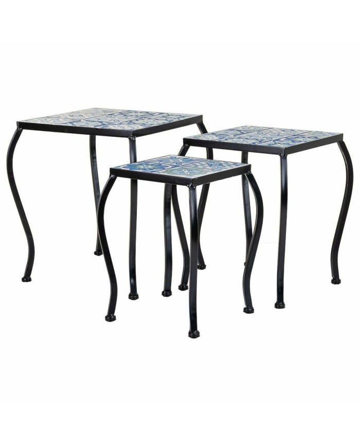 Supporto per Vaso Alexandra House Living Nero Ferro Piastrella 33 x 37 x 33 cm 3 Pezzi