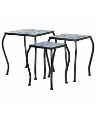 Supporto per Vaso Alexandra House Living Nero Ferro Piastrella 30 x 68 x 30 cm 3 Pezzi