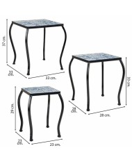 Supporto per Vaso Alexandra House Living Nero Ferro Piastrella 33 x 37 x 33 cm 3 Pezzi