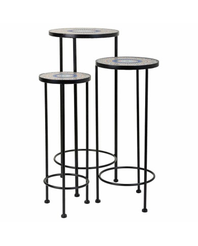 Supporto per Vaso Alexandra House Living Nero Ferro Piastrella 30 x 68 x 30 cm 3 Pezzi Supporto per Vaso Alexandra House Living Nero Ferro Piastrella 30 x 68 x 30 cm 3 Pezzi