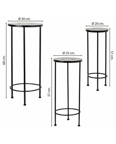 Supporto per Vaso Alexandra House Living Nero Ferro Piastrella 30 x 68 x 30 cm 3 Pezzi Supporto per Vaso Alexandra House Living Nero Ferro Piastrella 30 x 68 x 30 cm 3 Pezzi