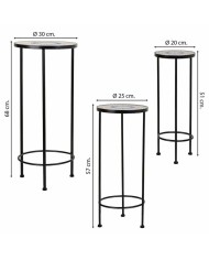 Supporto per Vaso Alexandra House Living Nero Ferro Piastrella 30 x 68 x 30 cm 3 Pezzi