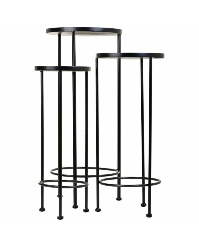 Supporto per Vaso Alexandra House Living Nero Ferro Piastrella 30 x 68 x 30 cm 3 Pezzi