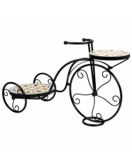 Supporto per Vaso Alexandra House Living Nero Ferro Piastrella 30 x 68 x 30 cm 3 Pezzi