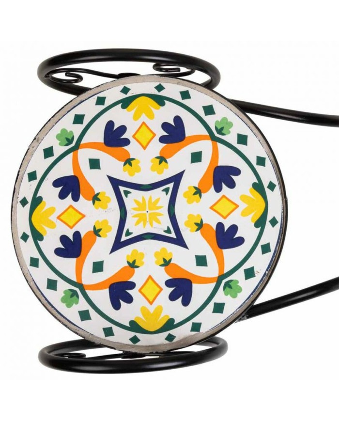 Supporto per Vaso Alexandra House Living Nero Ferro Piastrella Bicicletta 26 x 43 x 67 cm