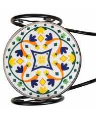 Supporto per Vaso Alexandra House Living Nero Ferro Piastrella Bicicletta 26 x 43 x 67 cm