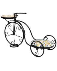 Supporto per Vaso Alexandra House Living Nero Ferro Piastrella Bicicletta 26 x 43 x 67 cm