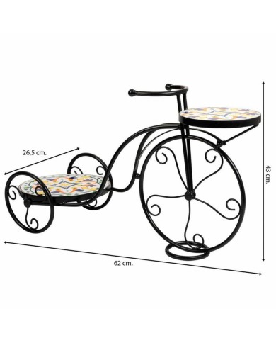 Supporto per Vaso Alexandra House Living Nero Ferro Piastrella Bicicletta 26 x 43 x 67 cm Supporto per Vaso Alexandra House Living Nero Ferro Piastrella Bicicletta 26 x 43 x 67 cm