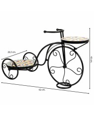 Supporto per Vaso Alexandra House Living Nero Ferro Piastrella Bicicletta 26 x 43 x 67 cm