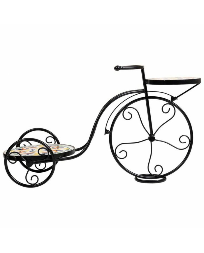 Supporto per Vaso Alexandra House Living Nero Ferro Piastrella Bicicletta 26 x 43 x 67 cm