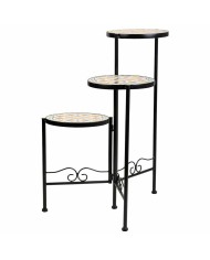 Supporto per Vaso Alexandra House Living Nero Ferro Piastrella 30 x 68 x 30 cm 3 Pezzi