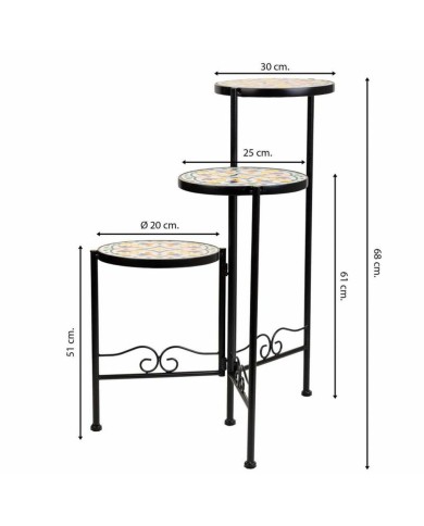 Supporto per Vaso Alexandra House Living Nero Ferro Piastrella 30 x 68 x 30 cm 3 Pezzi Supporto per Vaso Alexandra House Living Nero Ferro Piastrella 30 x 68 x 30 cm 3 Pezzi