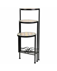 Supporto per Vaso Alexandra House Living Nero Ferro Piastrella 30 x 68 x 30 cm 3 Pezzi