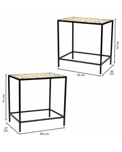 Supporto per Vaso Alexandra House Living Nero Ferro Piastrella 37 x 51 x 50 cm 2 Pezzi Supporto per Vaso Alexandra House Living Nero Ferro Piastrella 37 x 51 x 50 cm 2 Pezzi