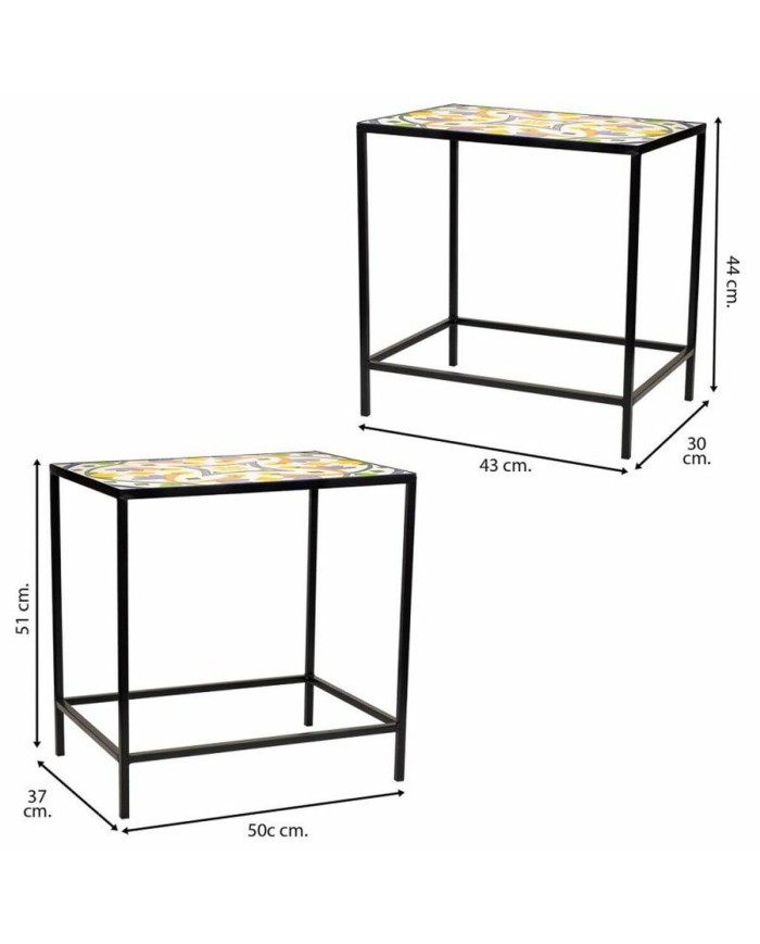 Supporto per Vaso Alexandra House Living Nero Ferro Piastrella 37 x 51 x 50 cm 2 Pezzi