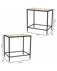 Supporto per Vaso Alexandra House Living Nero Ferro Piastrella 37 x 51 x 50 cm 2 Pezzi