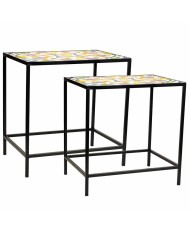 Supporto per Vaso Alexandra House Living Nero Ferro Piastrella 37 x 51 x 50 cm 2 Pezzi