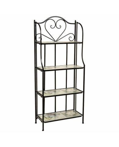 Scaffale Alexandra House Living Nero Ferro Forjare Piastrella 27 x 133 x 57 cm Scaffale Alexandra House Living Nero Ferro Forjare Piastrella 27 x 133 x 57 cm