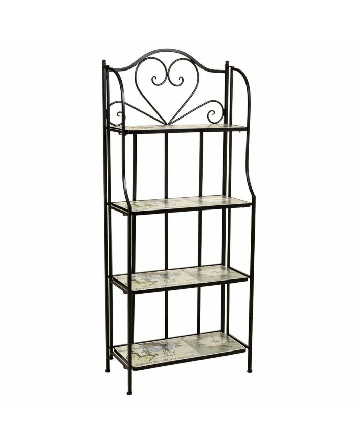 Scaffale Alexandra House Living Nero Ferro Forjare Piastrella 27 x 133 x 57 cm