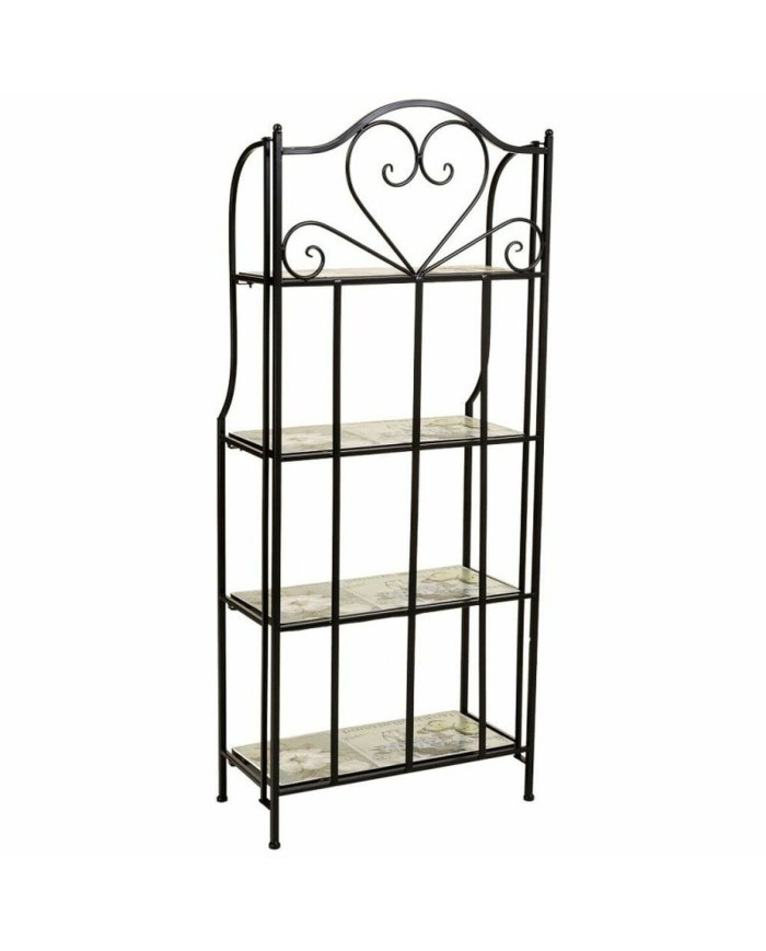 Scaffale Alexandra House Living Nero Ferro Forjare Piastrella 27 x 133 x 57 cm