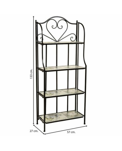 Scaffale Alexandra House Living Nero Ferro Forjare Piastrella 27 x 133 x 57 cm Scaffale Alexandra House Living Nero Ferro Forjare Piastrella 27 x 133 x 57 cm
