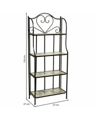 Scaffale Alexandra House Living Nero Ferro Forjare Piastrella 27 x 133 x 57 cm